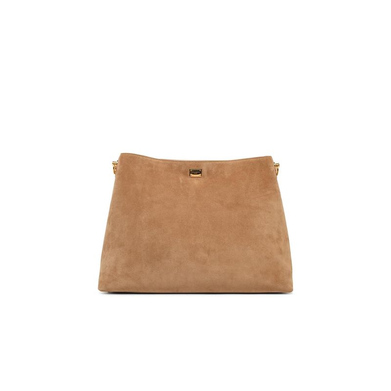 Dolce & Gabbana Large 'Vittoria' Shoulder Bag In Beige Suede Women